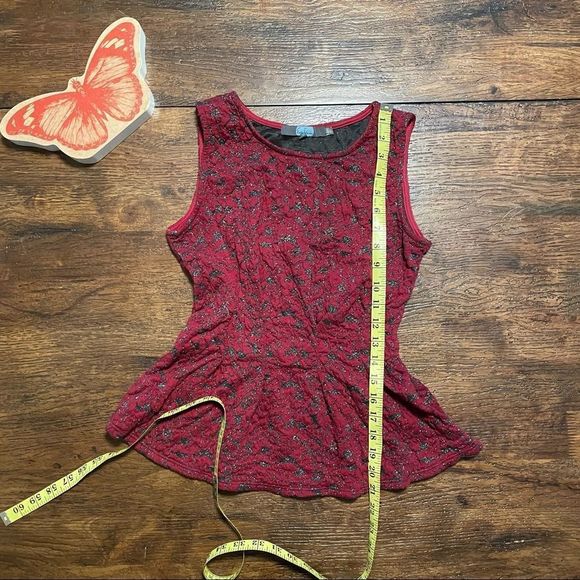 Anthropologie | Eva Franco Peplum Brocade Glitter Tank - Picture 6 of 10